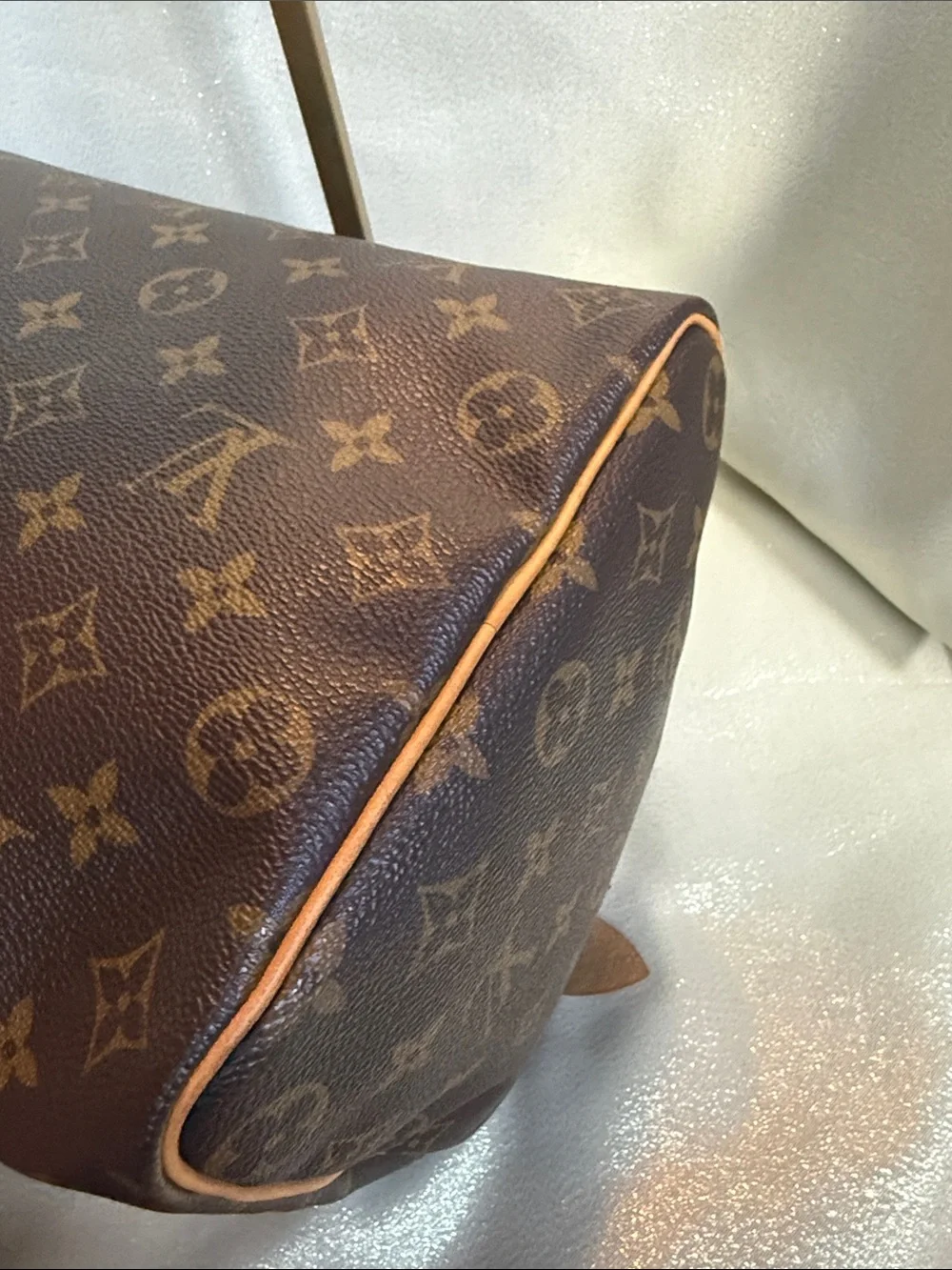 Louis Vuitton Brown Monogram Speedy 35 with Tan Trim - Really Good Condition